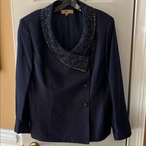 Kasper Women's Midnight Blue Embellished Blazer